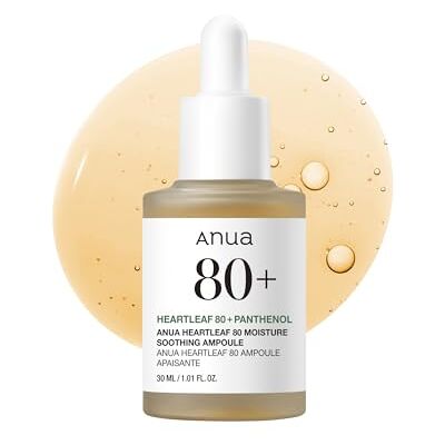 Anua Heartleaf Ampoule apaisante 80% sérum visage hydratant au panthénol B5 Traitement apaisant pour peaux mixtes, sensibles et normales Soin coréen de la peau 30 ml Anua Heartleaf Ampoule apaisante 80% sérum visage hydratant au panthénol B5 Traitement apaisant pour peaux mixtes, sensibles et normales Soin coréen de la peau 30 ml