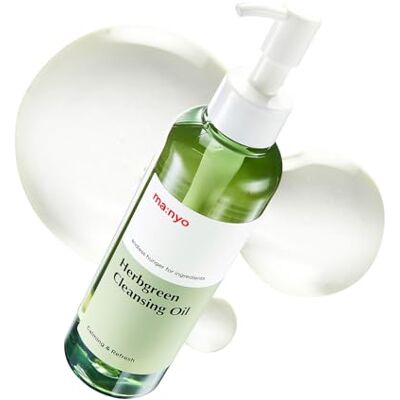 ma:nyo MANYO – Huile nettoyante verte aux herbes, démaquillante douce avec extraits naturels de plantes, artemisa, arbre à thé, nettoyage en profondeur et hydratation, convient à tous les types de peau ma:nyo MANYO – Huile nettoyante verte aux herbes, démaquillante douce avec extraits naturels de plantes, artemisa, arbre à thé, nettoyage en profondeur et hydratation, convient à tous les types de peau