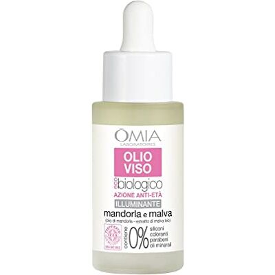 Omia , Huile faciale Eco Bio anti-âge et illuminante, huile anti-rides aux amandes et mauves pour peaux normales, sèches et sensibles, effet anti-taches et anti-rides, testée dermatologiquement 30 ml Omia , Huile faciale Eco Bio anti-âge et illuminante, huile anti-rides aux amandes et mauves pour peaux normales, sèches et sensibles, effet anti-taches et anti-rides, testée dermatologiquement 30 ml