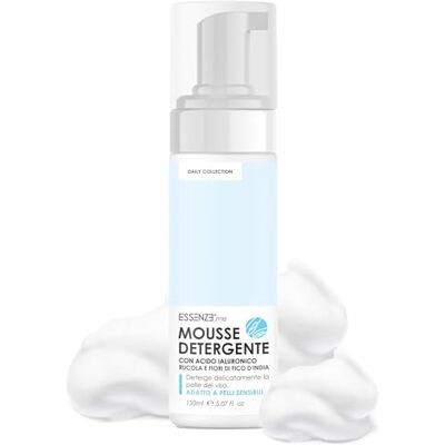 Essenze.me Puro, Elegante Benessere Essenze – Mousse nettoyante – Démaquillant visage pour peau sensible, mixte, grasse et sèche – Mousse hydratante et délicate avec acide hyaluronique roquette et figue d'inde 150 ml Essenze.me Puro, Elegante Benessere Essenze – Mousse nettoyante – Démaquillant visage pour peau sensible, mixte, grasse et sèche – Mousse hydratante et délicate avec acide hyaluronique roquette et figue d'inde 150 ml