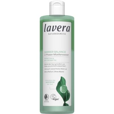 lavera Barrier Balance Eau micellaire 2 phases Sans alcool Sans parfum Dissout le maquillage imperméable Doux pour la barrière cutanée Prébiotiques Végétalien Cosmétique naturel 400 lavera Barrier Balance Eau micellaire 2 phases Sans alcool Sans parfum Dissout le maquillage imperméable Doux pour la barrière cutanée Prébiotiques Végétalien Cosmétique naturel 400