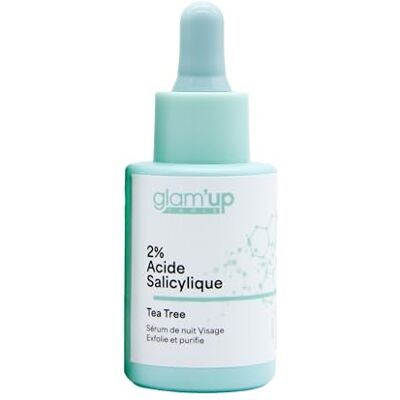 Glam Up Paris Sérum Visage Anti-Imperfection Tea Tree Exfolie & Purifie la Peau Anti-Acné K-Beauty 2% Acide Salicylique 30 ml Glam Up Paris Sérum Visage Anti-Imperfection Tea Tree Exfolie & Purifie la Peau Anti-Acné K-Beauty 2% Acide Salicylique 30 ml