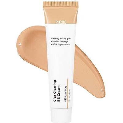 PURITO Cica Clearing BB Cream, #15 Rose Ivory, 30 ml, crème BB végétalienne, fond de teint, sans expérimentation animale Crème BB végétalienne, fond de teint teinté, sans cruauté envers les animaux, couvrance naturelle, soin de la peau coréen PURITO Cica Clearing BB Cream, #15 Rose Ivory, 30 ml, crème BB végétalienne, fond de teint, sans expérimentation animale Crème BB végétalienne, fond de teint teinté, sans cruauté envers les animaux, couvrance naturelle, soin de la peau coréen