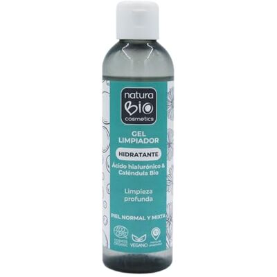 Naturabio Cosmetics NaturaBio Costmetics Gel nettoyant hydratant avec acide hyaluronique et canléndula BIO 200 ml avec ingrédients végétaux bio adapté aux végétaliens Naturabio Cosmetics NaturaBio Costmetics Gel nettoyant hydratant avec acide hyaluronique et canléndula BIO 200 ml avec ingrédients végétaux bio adapté aux végétaliens