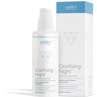 colibri skincare Clarifying Night Moisturizer 80ml Creme de nuit visage pour peau impure, contre les imperfections et creme hydratante visage peau grasse colibri skincare Clarifying Night Moisturizer 80ml Creme de nuit visage pour peau impure, contre les imperfections et creme hydratante visage peau grasse
