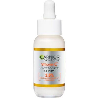 Garnier Sérum anti-imperfections pour le visage à la vitamine C+ avec niacinamide acide salicylique et mélasyl avec effet blanchissant et antioxydant 30 ml Garnier Sérum anti-imperfections pour le visage à la vitamine C+ avec niacinamide acide salicylique et mélasyl avec effet blanchissant et antioxydant 30 ml