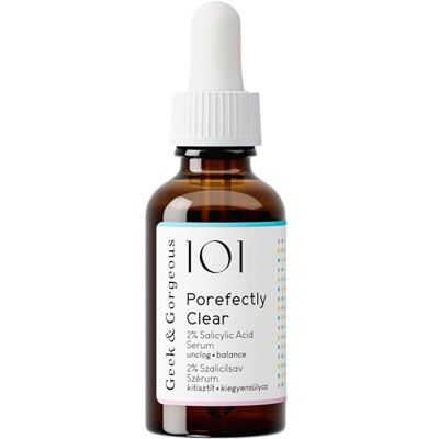Geek & Gorgeous Porefectly Clear Sérum affinant les pores avec 2% d'acide salicylique et de sarcosine pour une peau plus claire pour peau mixte et grasse Flacon pipette de 30 ml Geek & Gorgeous Porefectly Clear Sérum affinant les pores avec 2% d'acide salicylique et de sarcosine pour une peau plus claire pour peau mixte et grasse Flacon pipette de 30 ml