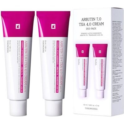 TOSOWOONG Arbutin 7% + Tranexamic Acid 4% Cream, au Niacinamide, Glutathion, pour Teint Inégale, Teint Radiant, Soin de la Peau Coréenne, 50ml, 1.69 fl.oz, Lot de 2 TOSOWOONG Arbutin 7% + Tranexamic Acid 4% Cream, au Niacinamide, Glutathion, pour Teint Inégale, Teint Radiant, Soin de la Peau Coréenne, 50ml, 1.69 fl.oz, Lot de 2