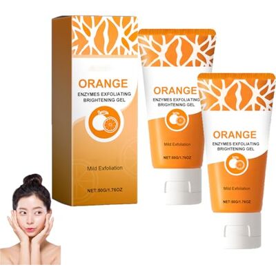 homomdy Gel exfoliant éclaircissant aux enzymes d'orange, gel exfoliant purifiant pour un nettoyage en profondeur, gommage du visage à la vitamine C pour une peau lisse et éclairante, hydratant pour peaux homomdy Gel exfoliant éclaircissant aux enzymes d'orange, gel exfoliant purifiant pour un nettoyage en profondeur, gommage du visage à la vitamine C pour une peau lisse et éclairante, hydratant pour peaux
