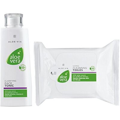 LR Kit de soin du visage à l'aloe vera à l'aloe vera (lotion pour le visage 200 ml et 25 lingettes nettoyantes) LR Kit de soin du visage à l'aloe vera à l'aloe vera (lotion pour le visage 200 ml et 25 lingettes nettoyantes)