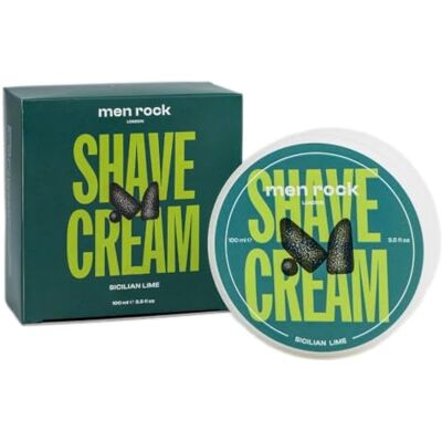 Men Rock Crème à raser – Citron vert de Sicile, rafraîchissante et hydratante, 100 ml Men Rock Crème à raser – Citron vert de Sicile, rafraîchissante et hydratante, 100 ml