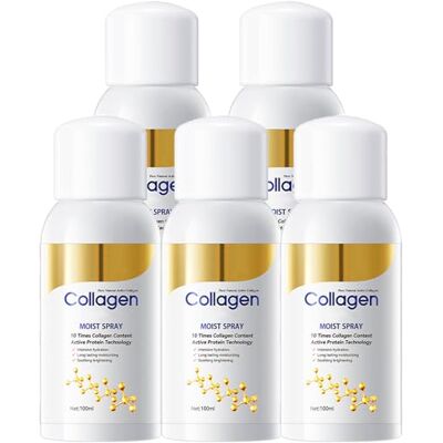 Kraein Lot de 5 sprays de collagène, soin pour le visage et le corps, hydratant immédiatement, pénètre rapidement, tonique apaisant et non gras, pour tous les types de peau Kraein Lot de 5 sprays de collagène, soin pour le visage et le corps, hydratant immédiatement, pénètre rapidement, tonique apaisant et non gras, pour tous les types de peau