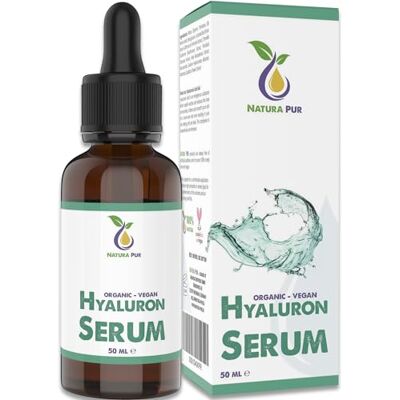 Natura Pur Sérum Acide Hyaluronique BIO 50ml, vegan Gel hautement dosé d'acide hyaluronique Serum hydratant anti-âge & anti ride pour le visage Natura Pur Sérum Acide Hyaluronique BIO 50ml, vegan Gel hautement dosé d'acide hyaluronique Serum hydratant anti-âge & anti ride pour le visage
