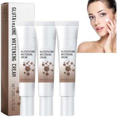 homomdy Glutathione Lot de 3 crèmes éclaircissantes pour le visage Glutathione Crème éclaircissante pour le visage Contre les rides et les taches brunes homomdy Glutathione Lot de 3 crèmes éclaircissantes pour le visage Glutathione Crème éclaircissante pour le visage Contre les rides et les taches brunes