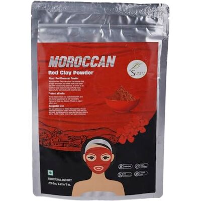SVATV Poudre d'argile marocaine rouge à base de plantes (argile rouge) pour anti-âge et raffermissement de la peau Masque capillaire Gommage du visage Nettoie en profondeur les pores et SVATV Poudre d'argile marocaine rouge à base de plantes (argile rouge) pour anti-âge et raffermissement de la peau Masque capillaire Gommage du visage Nettoie en profondeur les pores et