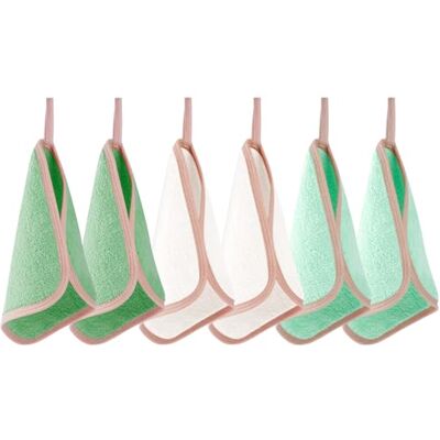 URAQT Lot de 6 lingettes démaquillantes pour le visage, lavables et réutilisables, trois couleurs A URAQT Lot de 6 lingettes démaquillantes pour le visage, lavables et réutilisables, trois couleurs A