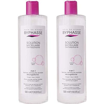 Byphasse Solution micellaire démaquillante pour peaux sensibles 500 ml Lot de 2 Byphasse Solution micellaire démaquillante pour peaux sensibles 500 ml Lot de 2
