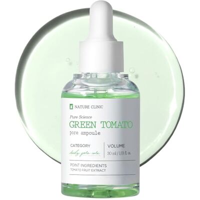 TOSOWOONG Green Tomato Pore Ampoule avec Tomate Verte, Herbe et Acide Hyaluronique pour l'apport de liquide du visage et le traitement de porminimisation, soins de la peau coréenne, 30ml TOSOWOONG Green Tomato Pore Ampoule avec Tomate Verte, Herbe et Acide Hyaluronique pour l'apport de liquide du visage et le traitement de porminimisation, soins de la peau coréenne, 30ml