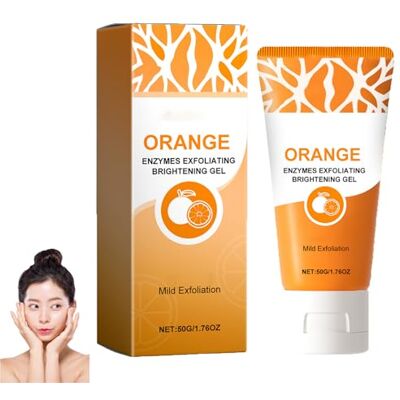 homomdy Gel éclaircissant exfoliant aux enzymes d'orange, gel exfoliant purifiant pour le nettoyage en profondeur, gommage du visage pour une peau lisse et éclaircissante, hydratant pour la peau sèche (1 pcs) homomdy Gel éclaircissant exfoliant aux enzymes d'orange, gel exfoliant purifiant pour le nettoyage en profondeur, gommage du visage pour une peau lisse et éclaircissante, hydratant pour la peau sèche (1 pcs)