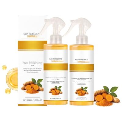 LinBomZony Lot de 2 sprays exfoliants au curcuma Nettoyage en profondeur des pores Anti-rides et ridules Raffermit et hydrate la peau avec des formulations nourrissantes pour un usage quotidien LinBomZony Lot de 2 sprays exfoliants au curcuma Nettoyage en profondeur des pores Anti-rides et ridules Raffermit et hydrate la peau avec des formulations nourrissantes pour un usage quotidien
