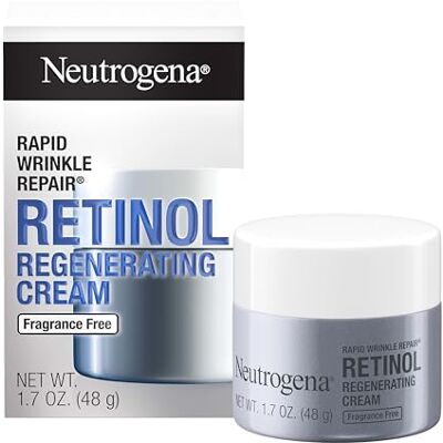 Neutrogena Rapid Wrinkle Repair Anti-Wrinkle Rétinol Crème hydratante à l'acide hyaluronique pour le visage et le cou, 1,7 oz Neutrogena Rapid Wrinkle Repair Anti-Wrinkle Rétinol Crème hydratante à l'acide hyaluronique pour le visage et le cou, 1,7 oz