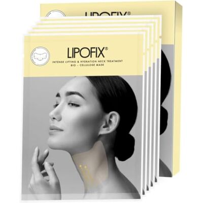LIPOFIX Masques Pour Le Cou Pour Les Soins De La Peau Masques Pour Le Double Menton Et Le Lifting Du Cou Traitement Intense Du Cou En Biocellulose, Anti-âge Et Anti-rides 5 Masques LIPOFIX Masques Pour Le Cou Pour Les Soins De La Peau Masques Pour Le Double Menton Et Le Lifting Du Cou Traitement Intense Du Cou En Biocellulose, Anti-âge Et Anti-rides 5 Masques