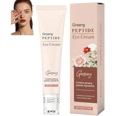 homomdy Crème contour des yeux au peptide au ginseng, sérum hydratant et anti-âge avec rouleau, contre les cernes et les gonflements, raffermissant et éclaircissant, réduit les rides et ridules (1 pièce) homomdy Crème contour des yeux au peptide au ginseng, sérum hydratant et anti-âge avec rouleau, contre les cernes et les gonflements, raffermissant et éclaircissant, réduit les rides et ridules (1 pièce)
