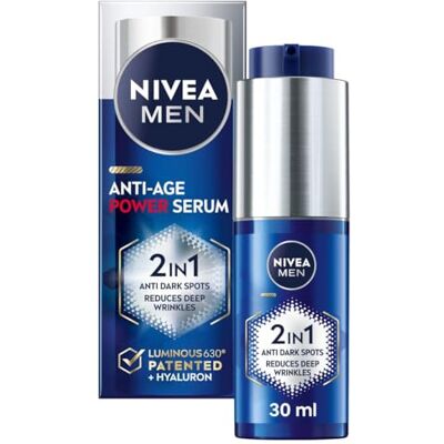 NIVEA MEN Sérum anti-âge 2 en 1 (30 ml), sérum hydratant avec thiamidol et acide hyaluronique, réduit les rides profondes et les taches sombres pour une peau d'apparence plus jeune NIVEA MEN Sérum anti-âge 2 en 1 (30 ml), sérum hydratant avec thiamidol et acide hyaluronique, réduit les rides profondes et les taches sombres pour une peau d'apparence plus jeune