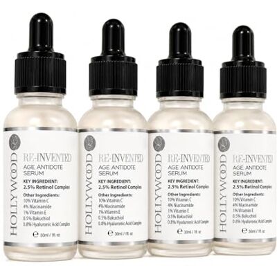 hollywoodskin Sérum rétinol 2.5% 4x PLUS PUISSANT que les traitements anti-âge et anti-acné Avec 11% d'acide hyaluronique et 20% de vitamine C, plus forte puissance. 30ml hollywoodskin Sérum rétinol 2.5% 4x PLUS PUISSANT que les traitements anti-âge et anti-acné Avec 11% d'acide hyaluronique et 20% de vitamine C, plus forte puissance. 30ml