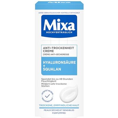 Mixa Crème anti-sécheresse pour le visage Pour peaux sèches et sensibles Avec acide hyaluronique et squalane 50 ml Mixa Crème anti-sécheresse pour le visage Pour peaux sèches et sensibles Avec acide hyaluronique et squalane 50 ml