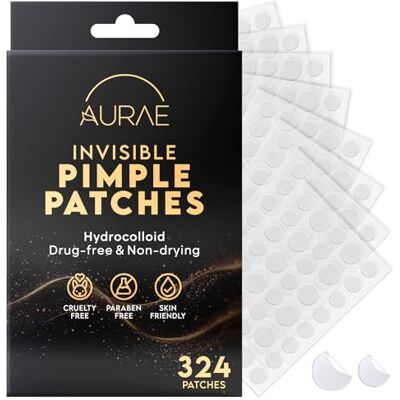 AURAE Patches invisibles pour tibias (324 unités), patchs pour grains hydrocolloïdes, traitement du tibia, patchs pour boutons (tailles S/L) AURAE Patches invisibles pour tibias (324 unités), patchs pour grains hydrocolloïdes, traitement du tibia, patchs pour boutons (tailles S/L)