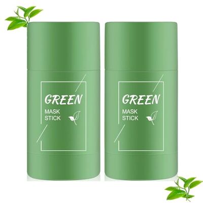BROEYOUE Lot de 2 masques purifiants en argile au thé vert, masque facial, masque vert, nettoyage en profondeur, convient aux femmes et aux hommes de tous types de peau BROEYOUE Lot de 2 masques purifiants en argile au thé vert, masque facial, masque vert, nettoyage en profondeur, convient aux femmes et aux hommes de tous types de peau