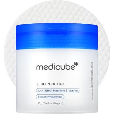 medicube 2.0, toniques faciales à double texture pour exfolier et prendre soin des pores avec 4,5% d'acide lactique Aha (70 unités), coussinets zéro pore medicube 2.0, toniques faciales à double texture pour exfolier et prendre soin des pores avec 4,5% d'acide lactique Aha (70 unités), coussinets zéro pore
