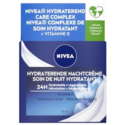 NIVEA Essentials Crème de Nuit Hydratante pour peau normale à mixte Extrait de lotus & nénuphar Vitamine E et Provitamine B5 – Pot de 50 ml NIVEA Essentials Crème de Nuit Hydratante pour peau normale à mixte Extrait de lotus & nénuphar Vitamine E et Provitamine B5 – Pot de 50 ml
