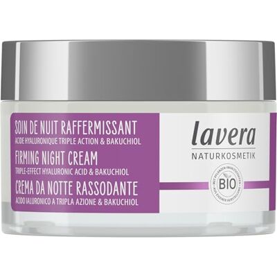 lavera Crème de nuit raffermissante avec triple effet acide hyaluronique et bakuchiol Anti-âge Végétalien Soin de la peau bio Visiblement raffermissant et hydratant 50 ml lavera Crème de nuit raffermissante avec triple effet acide hyaluronique et bakuchiol Anti-âge Végétalien Soin de la peau bio Visiblement raffermissant et hydratant 50 ml