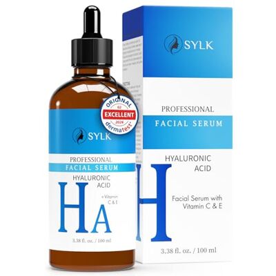 Sylk Sérum hyaluronique hautement dosé avec vitamine C pour microneedling Acide hyaluronique + vitamine C & E Sérum à l'acide hyaluronique pour le visage anti-âge et anti-rides Sérum hydratant Sylk Sérum hyaluronique hautement dosé avec vitamine C pour microneedling Acide hyaluronique + vitamine C & E Sérum à l'acide hyaluronique pour le visage anti-âge et anti-rides Sérum hydratant
