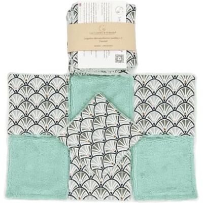 C de B Les cousettes de Bobinette Lingettes démaquillantes lavables en bambou – cotons réutilisables écologiques zéro déchet – pads doux peau sensible – fait main – lot de 7 (Vert à motif) C de B Les cousettes de Bobinette Lingettes démaquillantes lavables en bambou – cotons réutilisables écologiques zéro déchet – pads doux peau sensible – fait main – lot de 7 (Vert à motif)