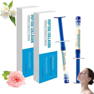 JIAOY Crème essence élastique au collagène polypeptide, lotion anti-rides au collagène micro-moléculaire, crème visage hydratante et raffermissante, soin anti-âge hydratant intense pour femmes (2PCS) JIAOY Crème essence élastique au collagène polypeptide, lotion anti-rides au collagène micro-moléculaire, crème visage hydratante et raffermissante, soin anti-âge hydratant intense pour femmes (2PCS)