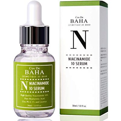 Cos De BAHA Niacinamide 10% + Zinc 1% Sérum pour le visage Réducteur de pores + Traitement tonique de la peau Uneven + Diminishes Acne Prone, Korean Skin Care, 1oz (30ml) Cos De BAHA Niacinamide 10% + Zinc 1% Sérum pour le visage Réducteur de pores + Traitement tonique de la peau Uneven + Diminishes Acne Prone, Korean Skin Care, 1oz (30ml)
