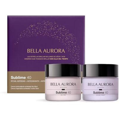 BELLA AURORA Sublime 40 Set anti-âge Crème de jour antioxydante SPF20 50 ml avec crème de nuit réparatrice 50 ml, rituel quotidien anti-stress et rénovateur BELLA AURORA Sublime 40 Set anti-âge Crème de jour antioxydante SPF20 50 ml avec crème de nuit réparatrice 50 ml, rituel quotidien anti-stress et rénovateur