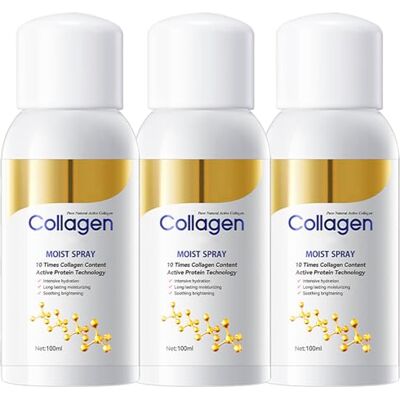 Kraein Lot de 3 sprays de collagène, soin pour le visage et le corps, hydratant immédiatement, pénètre rapidement, tonique apaisant et non gras, pour tous les types de peau Kraein Lot de 3 sprays de collagène, soin pour le visage et le corps, hydratant immédiatement, pénètre rapidement, tonique apaisant et non gras, pour tous les types de peau