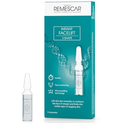 Remescar Instant Facelift V-Form 5 Ampoules Sérum Anti-Âge instantané pour Visage Sérum Microneedling pour raffermir et réduire les rides Booster de collagène Traitement de 5 jours pour Remescar Instant Facelift V-Form 5 Ampoules Sérum Anti-Âge instantané pour Visage Sérum Microneedling pour raffermir et réduire les rides Booster de collagène Traitement de 5 jours pour