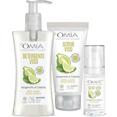 Omia , Kit de routine pour visage, soin du visage avec nettoyant pour visage, sérum facial et gommage facial avec bergamote pour peaux mixtes et grasses, kit de soin de la peau – Exclusivité Amazon Omia , Kit de routine pour visage, soin du visage avec nettoyant pour visage, sérum facial et gommage facial avec bergamote pour peaux mixtes et grasses, kit de soin de la peau – Exclusivité Amazon
