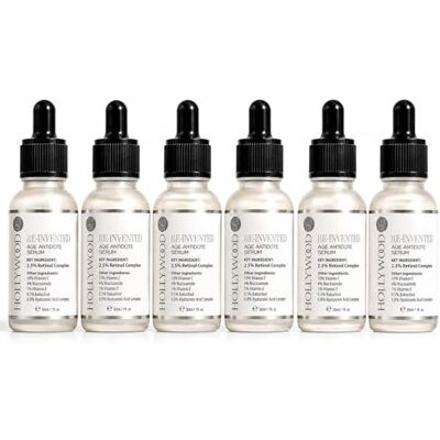 hollywoodskin Sérum rétinol 2.5% 4x PLUS PUISSANT que les traitements anti-âge et anti-acné Avec 11% d'acide hyaluronique et 20% de vitamine C, plus forte puissance. hollywoodskin Sérum rétinol 2.5% 4x PLUS PUISSANT que les traitements anti-âge et anti-acné Avec 11% d'acide hyaluronique et 20% de vitamine C, plus forte puissance.