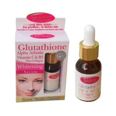 sasaki Sérum blanchissant pour la peau , GLUTATHIONE, ALPHA ARBUTINE, VITAMINE C, PLUS COLLAGÈNE sasaki Sérum blanchissant pour la peau , GLUTATHIONE, ALPHA ARBUTINE, VITAMINE C, PLUS COLLAGÈNE
