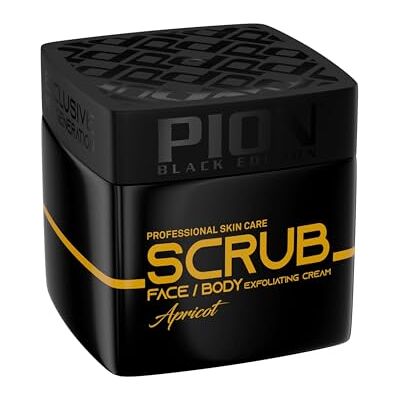 PION Black Edition Scrub Crème exfoliante pour le visage et le corps, abricot et avocat, 320 ml, soin exfoliant doux et efficace pour une peau éclatante (abricot, 320 ml (1 pièce) PION Black Edition Scrub Crème exfoliante pour le visage et le corps, abricot et avocat, 320 ml, soin exfoliant doux et efficace pour une peau éclatante (abricot, 320 ml (1 pièce)