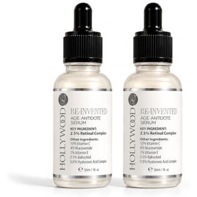 hollywoodskin Sérum rétinol 2.5% 4x PLUS PUISSANT que les traitements anti-âge et anti-acné Avec 11% d'acide hyaluronique et 20% de vitamine C, plus forte puissance. 30ml hollywoodskin Sérum rétinol 2.5% 4x PLUS PUISSANT que les traitements anti-âge et anti-acné Avec 11% d'acide hyaluronique et 20% de vitamine C, plus forte puissance. 30ml