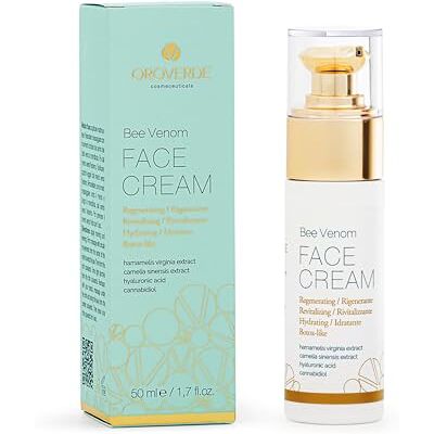OROVERDE Cosmeceuticals Bee Venom Face Cream 50 ml, Crème Visage Anti-age Intensif Effet FILLER Poison d'Abee, 3 poids moléculaires Acide Hyaluronique, CBD, Vitamines E B3 et B5 Fabriqué en Italie OROVERDE Cosmeceuticals Bee Venom Face Cream 50 ml, Crème Visage Anti-age Intensif Effet FILLER Poison d'Abee, 3 poids moléculaires Acide Hyaluronique, CBD, Vitamines E B3 et B5 Fabriqué en Italie
