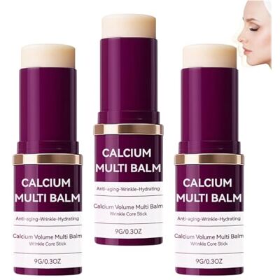 SKZKK Lot de 3 baumes au calcium Bâton de baume anti-rides Crème hydratante au collagène et à l'élastine Hydratant en profondeur sans graisser Pour crème pour les yeux, cou, baume à lèvres SKZKK Lot de 3 baumes au calcium Bâton de baume anti-rides Crème hydratante au collagène et à l'élastine Hydratant en profondeur sans graisser Pour crème pour les yeux, cou, baume à lèvres