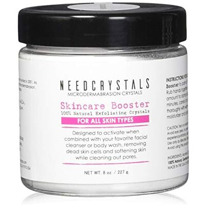 NeedCrystals Cristaux de microdermabrasion, gommage visage DIY. Exfoliant naturel pour le visage pour la peau terne ou sèche améliore les cicatrices, les points noirs, les rides, les imperfections et la texture de la peau. 227 grammes NeedCrystals Cristaux de microdermabrasion, gommage visage DIY. Exfoliant naturel pour le visage pour la peau terne ou sèche améliore les cicatrices, les points noirs, les rides, les imperfections et la texture de la peau. 227 grammes